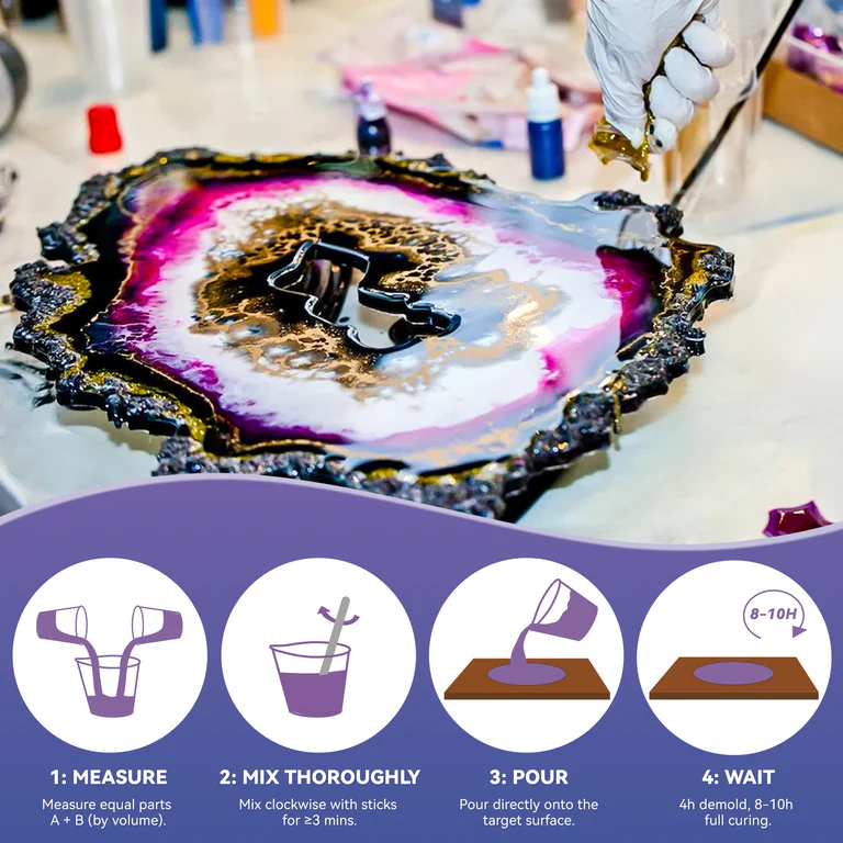 Fast-curing epoxy resin (8-10h full cure / 4h demold)
